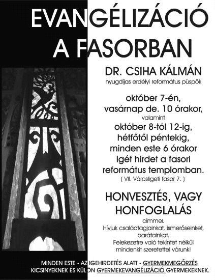 Fasori evangelizációs plakát